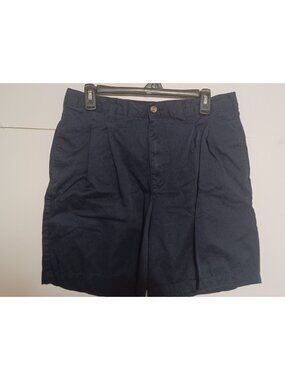 Lord & Taylor Casual Classics Shorts Mens 34 Blue Pleated Front Slash Pockets